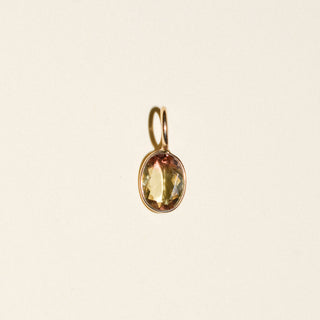 Prickly Pear Tourmaline Cushion Cut Charm in Yellow 14k Gold