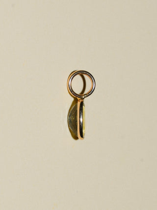 Hugo Spritz Green Tourmaline Oval Cut Charm in Yellow 14k Gold