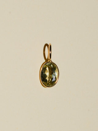 Hugo Spritz Green Tourmaline Oval Cut Charm in Yellow 14k Gold