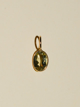 Hugo Spritz Green Tourmaline Oval Cut Charm in Yellow 14k Gold