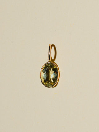 Hugo Spritz Green Tourmaline Oval Cut Charm in Yellow 14k Gold