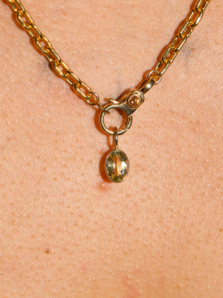 Hugo Spritz Green Tourmaline Oval Cut Charm in Yellow 14k Gold