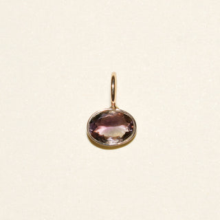 Blooming Tourmaline Cushion Cut Charm in Yellow 14k Gold