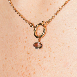 Blooming Tourmaline Cushion Cut Charm in Yellow 14k Gold