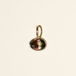 Wicked Bi-color Tourmaline Cushion Cut Charm in 14k Yellow Gold