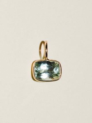 Trident Tourmaline East West Cushion Cut Charm in Yellow 14k Gold