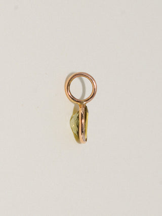 Ribbit Green Tourmaline Oval Cut Charm in Yellow 14k Gold