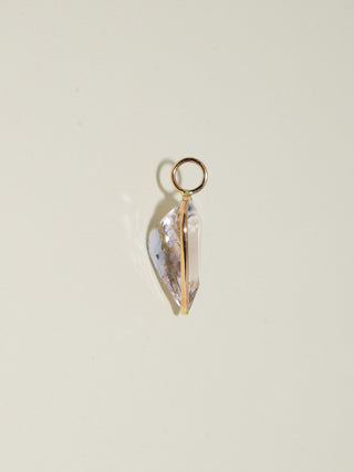 Love Dagger Pink Beryl Inverted Pear Cut Charm in Yellow 14k Gold