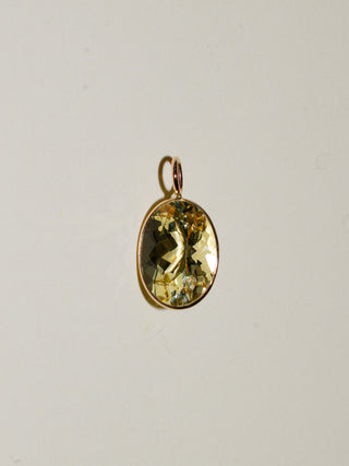 Spring Morning Heliodor Oval Cut Charm in Yellow 14k Gold