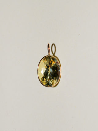 Spring Morning Heliodor Oval Cut Charm in Yellow 14k Gold
