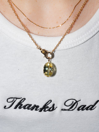 Spring Morning Heliodor Oval Cut Charm in Yellow 14k Gold