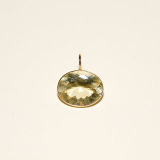 Light Yellow Heliodor Emerald Cut Charm in 14k Yellow Gold