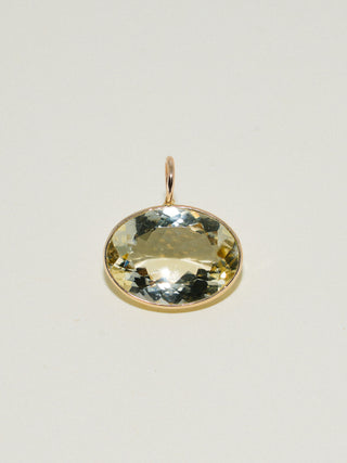 Lemon Sorbert Heliodor East West Oval Cut Charm in Yellow 14k Gold