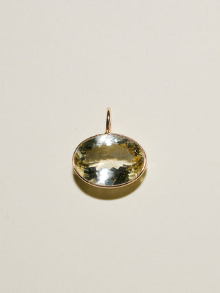 Vanilla Heliodor East West Oval Cut Charm in 14k Yellow Gold