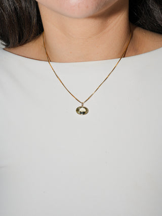 Vanilla Heliodor East West Oval Cut Charm in 14k Yellow Gold