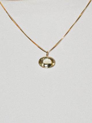 Vanilla Heliodor East West Oval Cut Charm in 14k Yellow Gold