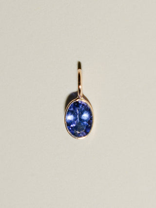 Royal Tanzanite Oval Cut Charm in Yellow 14k Gold