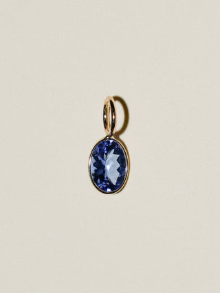 Royal Tanzanite Oval Cut Charm in 14k Yellow Gold