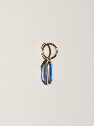 Mystique Kyanite Emerald Cut Charm in Yellow 14k Gold