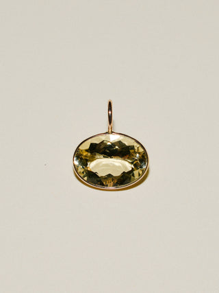 Buzzing Heliodor East West Oval Cut Charm in Yellow 14k Gold