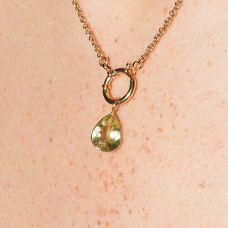 Yellow Heliodor Cushion Cut Charm in 14k Yellow Gold