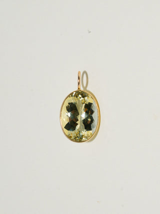 LiiiiMon Heliodor Oval Cut Charm in Yellow 14k Gold