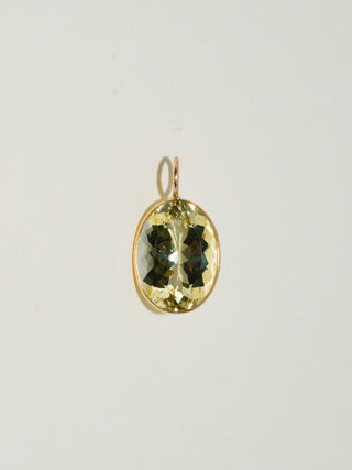LiiiiMon Heliodor Oval Cut Charm in Yellow 14k Gold
