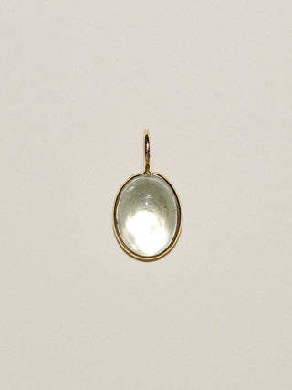 Skylight Aquamarine Oval Cut Cabochon Charm in 14k Yellow Gold
