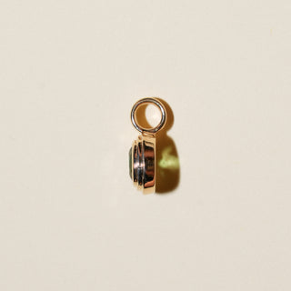 Fairway Green Tourmaline Triple Cushion Cut Charm in Yellow 14k Gold