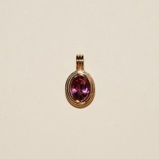 Love Potion Tourmaline Triple Oval Cut Charm in Yellow 14k Gold