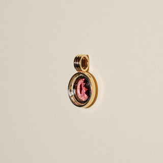 Love Potion Tourmaline Triple Oval Cut Charm in Yellow 14k Gold