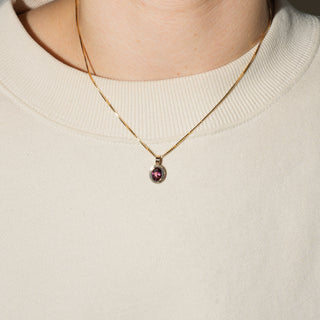 Love Potion Tourmaline Triple Oval Cut Charm in Yellow 14k Gold