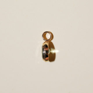 Winter Green Tourmaline Triple Oval Cut Charm in Yellow 14k Gold
