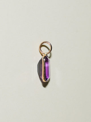 Ube Amethyst Emerald Cut Charm in Yellow 14k Gold