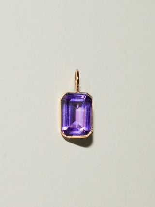 Ube Amethyst Emerald Cut Charm in Yellow 14k Gold