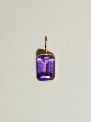 Ube Amethyst Emerald Cut Charm in Yellow 14k Gold