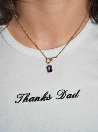 Ube Amethyst Emerald Cut Charm in Yellow 14k Gold