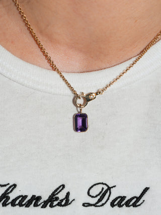 Ube Amethyst Emerald Cut Charm in Yellow 14k Gold