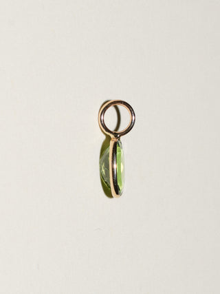 Naughty Green Tourmaline Oval Cut Charm in Yellow 14k Gold