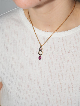 Smitten Pink Tourmaline Oval Cut Charm in Yellow 14k Gold