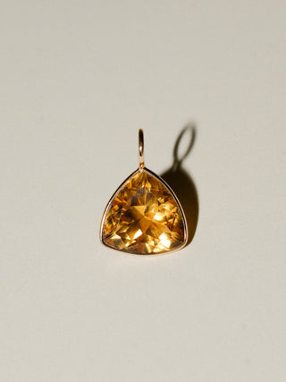 Daylily Citrine Trillion Cut Charm in 14k Yellow Gold