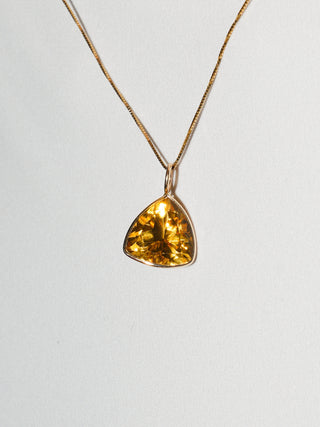 Daylily Citrine Trillion Cut Charm in 14k Yellow Gold