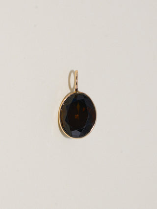 All Hallo's Eve Black Tourmaline Oval Cut Charm in Yellow 14k Gold