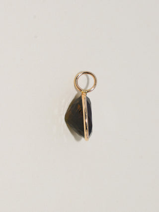 All Hallo's Eve Black Tourmaline Oval Cut Charm in Yellow 14k Gold