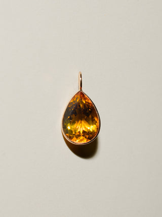 Sunset Citrine Pear Cut Charm in 14k Yellow Gold