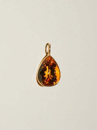 Novie Citrine Teardrop Cut Charm in Yellow 14k Gold