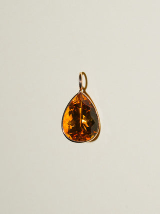 Novie Citrine Teardrop Cut Charm in Yellow 14k Gold