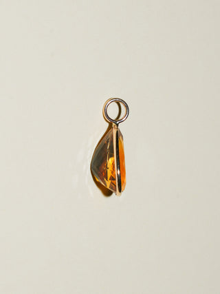 Novie Citrine Teardrop Cut Charm in Yellow 14k Gold