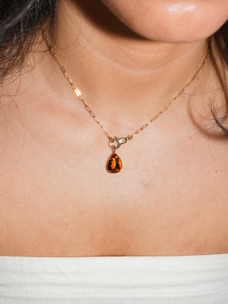 Novie Citrine Teardrop Cut Charm in Yellow 14k Gold
