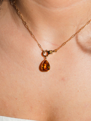 Novie Citrine Teardrop Cut Charm in Yellow 14k Gold